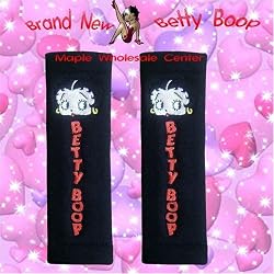 2PC Betty Boop Face Design Seat Belt Shoulder Pads for Car Truck SUV