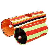 Collapsible Cat Tunnel Toys (2-Pack) - Pet Tunnels and Tubes With Crinkle Peep Hole Design for Small Medium & Large Cats Dogs and Other Small House Animals by Pet Magasin
