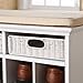 Chelmsford Entryway Storage Bench - Shoe Cubbies w/ Fixed Shelves - White Finish