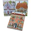 English Cottage, Feeding the Chickens and Blue Victorian Assortment Houses and Homes Magnetic Mini Purse Notepads