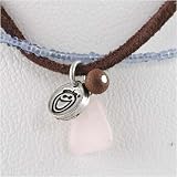 life is good Kerrie Choker Necklace with Leather and Blue Glass Beads, #kerrie_blue_