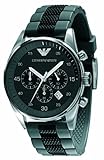 IMAGE OF Emporio Armani Quartz, Gray and Black Silicone Band Black Dial - Men's Watch AR5866