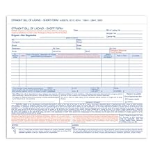 Adams Bill of Lading Short Form, 8.5 x 7.44 Inches, White, 3-Part, 250-Count (B3876)