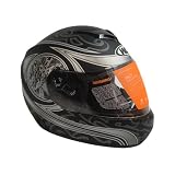 WLT Tribal Matte Black Full Face DOT Motorcycle Helmet (XL)