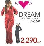 【初回サイズ交換無料】レディースオーバーオール/6668/つなぎ服 レディース 作業着 ファッション 赤 黒 アイスホワイト
