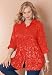 Denim 24/7 Plus Size "Nora" Burnout Bigshirt By (LIPSTICK RED,14 W)