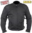 Men's Black Mesh Padded with Level-3 Advanced Armored Motorcycle Jacket