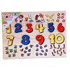 Wooden Childrens Peg Jigsaw Puzzle Numbers Brand New