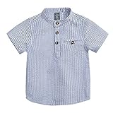 (コ-ランド) Co-land 子供服 ワイシャツ 半袖 男の子 ストライプ柄 ベビー服 トップス 男児シャツ キッズブラウス ジュニア フォーマル ボーイズ ブルー 90