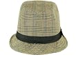 D&Y Fedora Hat Light Brown Plaid One Size