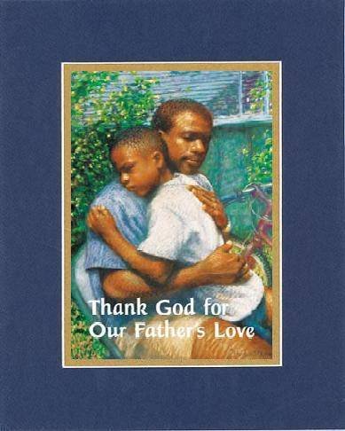 Beautiful and Inspiring 8 x 10 Inches Frame able Father's Day Note Card (Thanks God for Our Father's Love) on Double Beveled Matting (Blue On Gold) Beautiful and Inspiring 8 x 10 Inches Frame able Father's Day Note Card (Thanks God for Our Father's Love) on Double Beveled Matting (Blue On Gold)