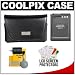 Nikon Coolpix 13059 Leather Digital Camera Case with EN-EL12 Battery + Cleaning Kit for S1100pj, S1200pj, S6100, S6200, S6300, S8100, S8200 & S9100