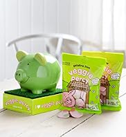 Veggie Percy - Ceramic Piggy Bank & Veggie Percy Sweets Hamper