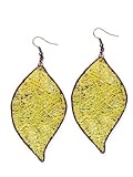 JousJous Light Green Eco Friendly Fair Trade Handmade Dangling Fique Leaf Earrings, 3.5" Long JousJous Light Green Eco Friendly Fair Trade Handmade Dangling Fique Leaf Earrings, 3.5" Long