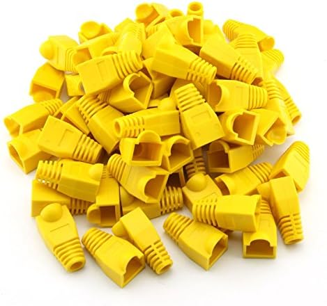 Simtyso RJ45 Yellow Strain Relief Boots, 50 Pieces per Bag