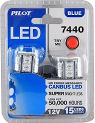 Automotive Parts and Accessories: Pilot Automotive (IL-7440B-15) Blue 15-SMD LED Stop/Tail Light Bulb - 2 Piece - Pilot Automotive