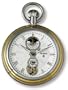 Avalon Two-Tone Sun Moon 24 Hour Mechanical Pocket Watch with Built In Display Stand # 8430TX