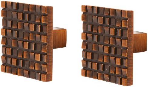 Mosaic Design Brushed Bronze Tone Metal Drawer Pull Handles / Cabinet Knobs, Set of 2 - MyGift
