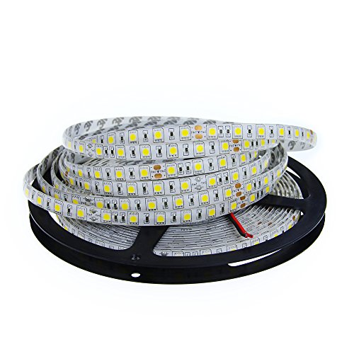 ALITOVE DC 24V 32.8ft 5050 SMD LED Flexible Strip Light Warm white 3000K 10M 600 LEDs 60LEDs/M IP65 Waterproof LED Rope Light Strips for Home Garden Commercial Area Decoration