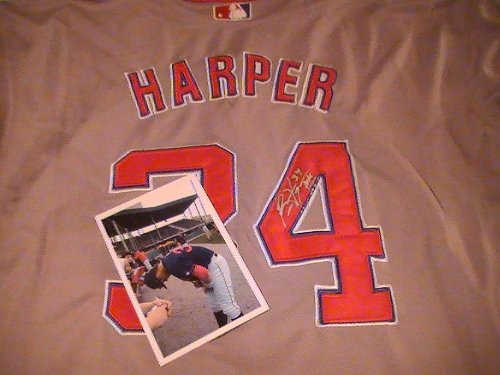 BRYCE HARPER SIGNED AUTOGRAPHED JERSEY BOSTON RED SOX COA + PROOF PHOTO