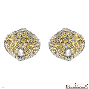 KOESIA Made in Italy Vibrant Earrings With 4.18ctw Genuine Sapphires Well Made in 18K White Gold. Total item weight 11.1g Length 19mm