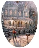 Toilet Tattoos TT-X615-O Glistening Snow Decorative Applique For Toilet Lid, Elongated