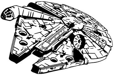 Ialwiyo Wall Stickers Star Wars Millennium Falcon Spaceship Warship Wall Stickers Big Size Family Living Room Wall Decals