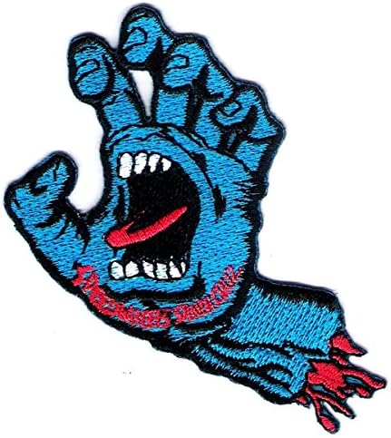 3.75" x 2.25" SpeedWheels Santa Cruz Screaming Hand SKATEBOARD Embroidered Iron on Patches