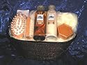 AROMATHERAPY ORGANIC HONEY FARM - PRALINES & HONEY 7 pc BATH SPA & SHOWER COUNTRY FOLK ART LARGE BASKET GIFT SET