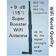 +9dBi 15" 3x WiFi Booster Antenna for Enterasys EUB-362 EXT Wireless USB Adapter