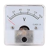 uxcell アアンペアアナログ　電流パネルメータ　電流試験　電流計　電圧計定盤　電圧測定　DC 0-100V　クラス2.5精度　多目的計測器