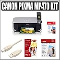 Canon Pixma MP470 Photo All-In-One Inkjet Printer + Accessory Kit