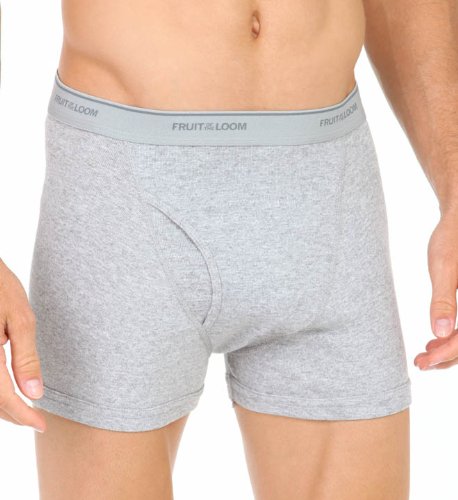 Fruit Of the Loom Trunk Boxer Brief, 4 Pack-Black & Grey