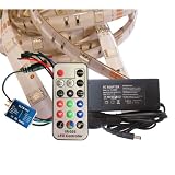 10 Meter AM ST�CK (Set) mit 17-Tasten-Infrarotfernbedienung: professionelle RGB LED Stripe Band Streifen Leiste mit 30 LED/m (10m, wei�e Oberfl�che, IP65, wassergesch�tzt, 24V) + Controller und 6A Netzteilvon "LED Universum"