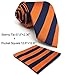 SHLAX&WING New Blue Orange Striped Neckties for Men Tie Set Business Long Skinny