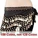 Black Chiffon Dangling Gold Coins Belly Dance Hip Scarf