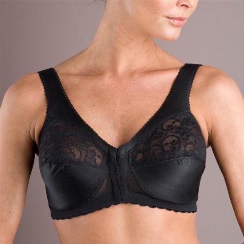 Glamorise Women's MagicLift Front Close Bra, Black, 46DD