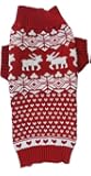 Red Christmas Reindeer Holiday Festive Dog Sweater for Small Dogs, Small (S) Size