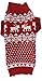 Lanyarco Red Christmas Dog Sweater Holiday Festive Reindeer Clothes Outfit Sweaters for Small Dogs, Small (S) Size 12