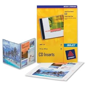 Brand New. Avery CD/DVD Inkjet Case Cover and Tray Insert 151x121 and 151x118mm Photo Quality Ref J8435-25 [Pack 25]