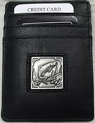 Salmon Fishing Leather Money Clip/ Cardholder