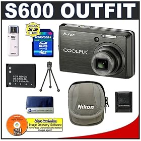 Click here to buy Nikon Coolpix S600 10 Megapixel Digital Camera (Slate Black) with 4x Optical Zoom and... by Nikon.