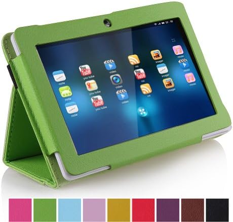 Ushoppingcart PU Leather Folio Stand Protection Carrying Case Cover for A13 Q88,Y88,Zeepad,Chromo,FastTouch,Alldaymall,Noria Jr,Noria T2, Matricom Tab Nero, Tagital with Dual Camera Tablet PC (Green)