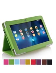 Wireless: Uhome 2014 style PU Leather Folio Stand Protection Carrying Case Cover Only for A13 Y88,Q88,Zeepad,Chromo,FastTouch,Alldaymall,Noria Jr,Noria T2, Matricom Tab Nero, Tagital with Dual Camera Tablet PC(not universal) (green) - Uhome