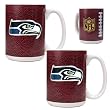Seattle Seahawks NFL 2pc Gameball Ceramic Mug Set - Primary logo by Great American Products