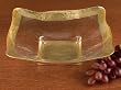 Hand Decorated Fine Crystal Square Gold Leaf Wave Bowl 12"