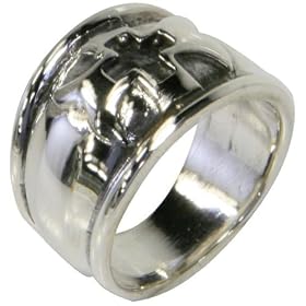 Double Gothic Cross Large Band Ring by 