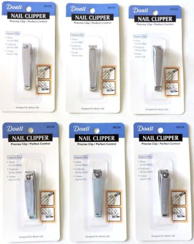 Wholesale Lot 6 Nail Clippers Sharp Curved Blades Proficient Spring Action File