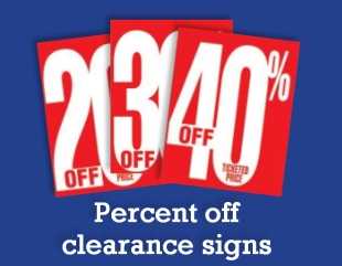 Foxfire Clearance and Percent Off Sale Signs