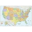 Brewster Wall Pops WPE99073 Peel & Stick USA Dry-Erase Map with Marker